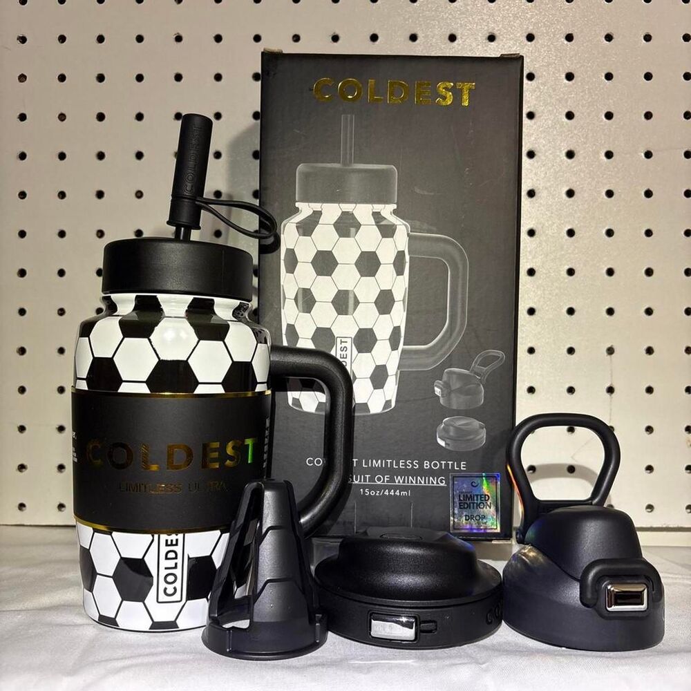 COLDEST Pursuit of Winning 15 oz Limitless Ultra V8 Soccer Bottle